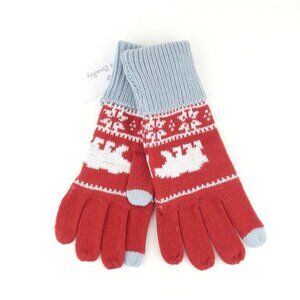 Vera Bradley Beary Merry Red Cozy‎ Gloves NWT